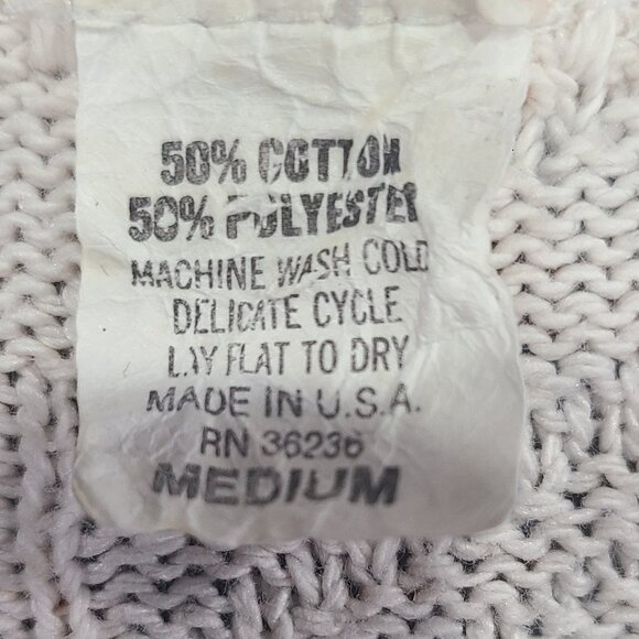 VINTAGE 1990s Denim Republic Sunflower Short Sleeve Cropped Textured Sweater Sz. - Picture 4 of 5